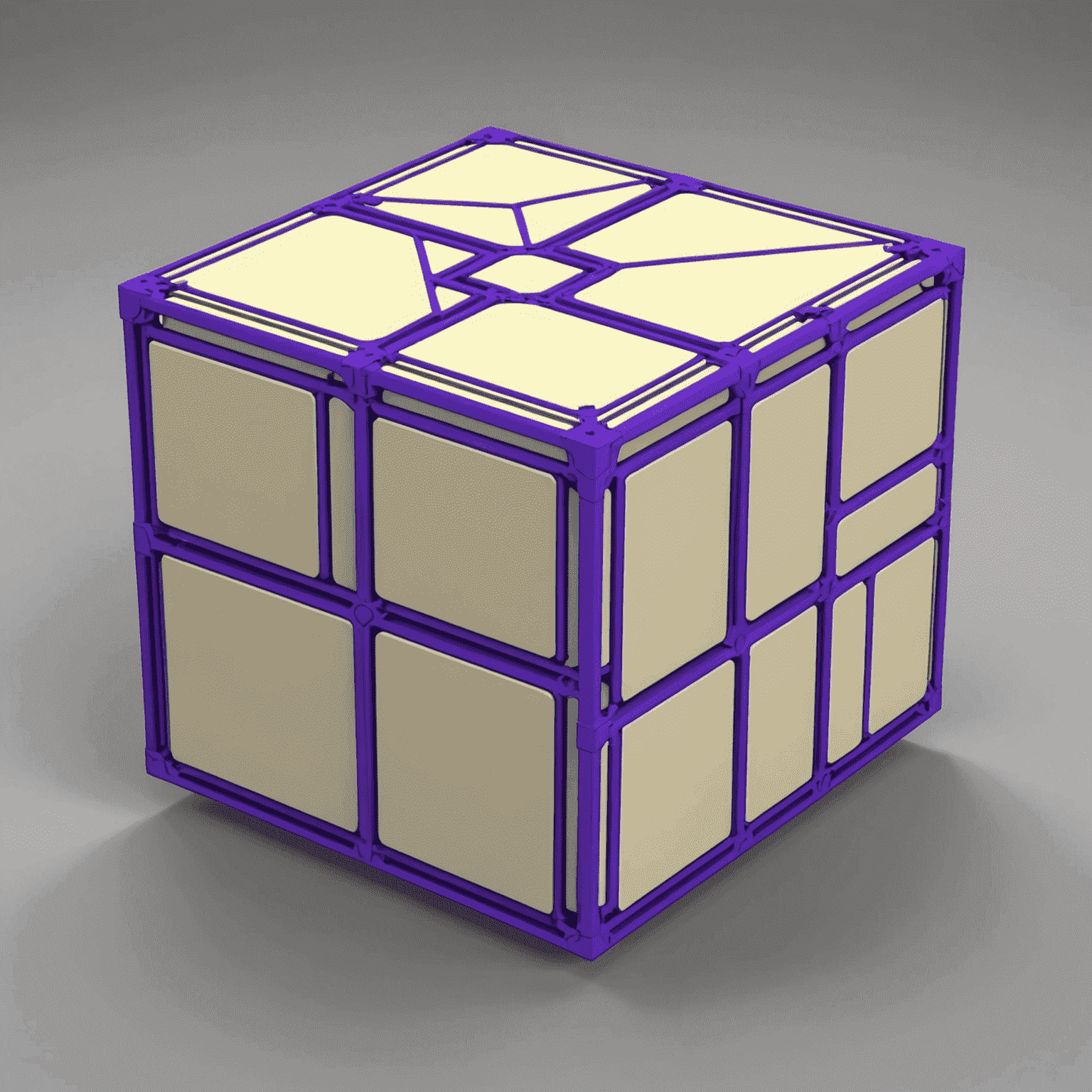 A retro-style diagram showing step-by-step instructions for creating a simple cube in FreeCAD, with vintage computer graphics aesthetics