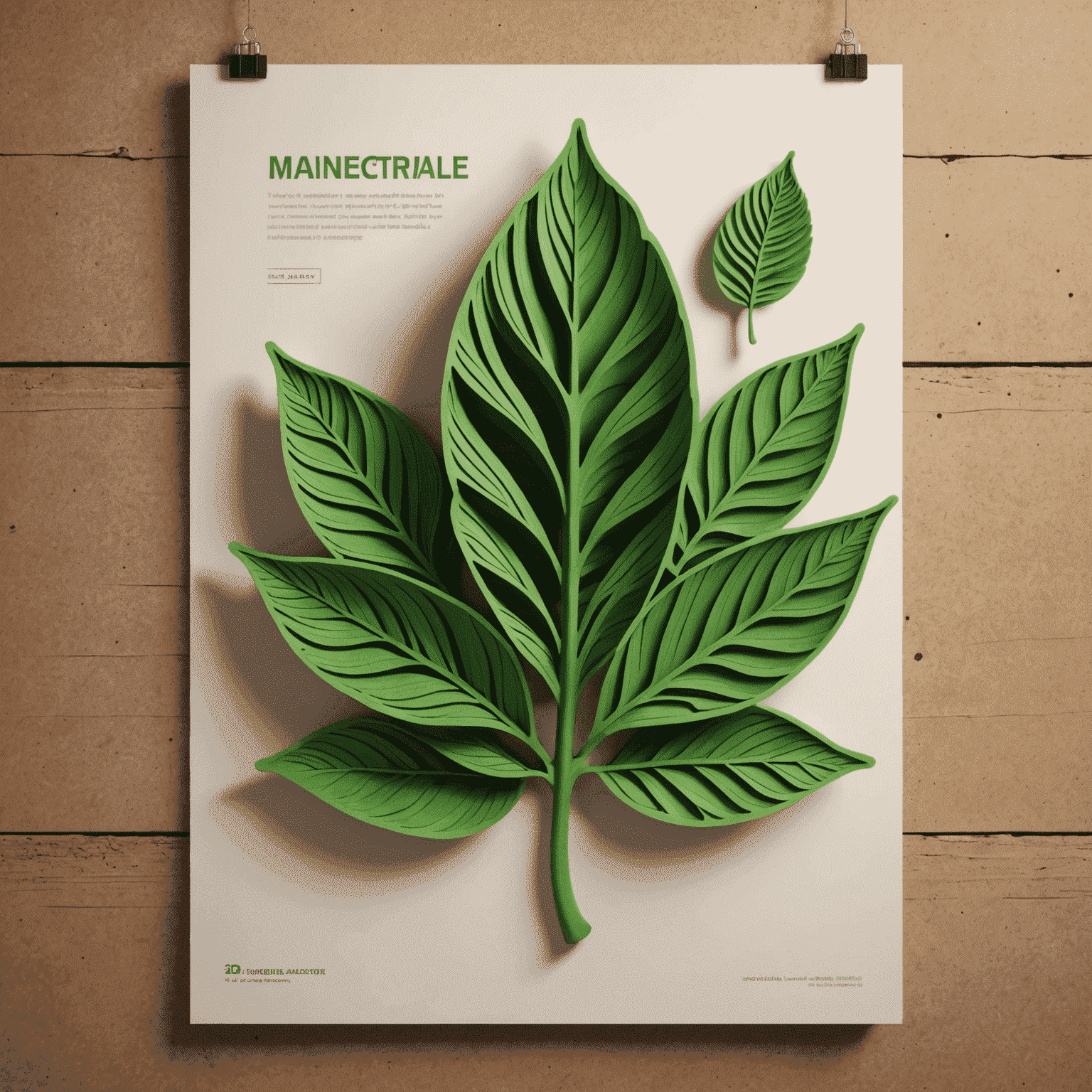 A vintage poster-style image depicting a 3D-printed object with leaves growing from it, symbolizing the sustainable aspects of modern CAD-driven manufacturing